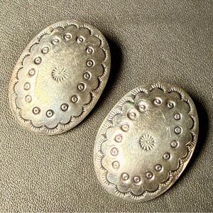 vtg Navajo Concho Clip Earrings